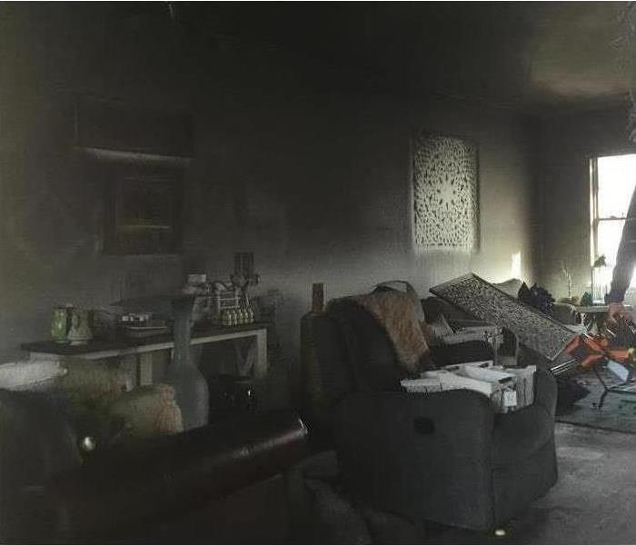Severe fire damage in a home